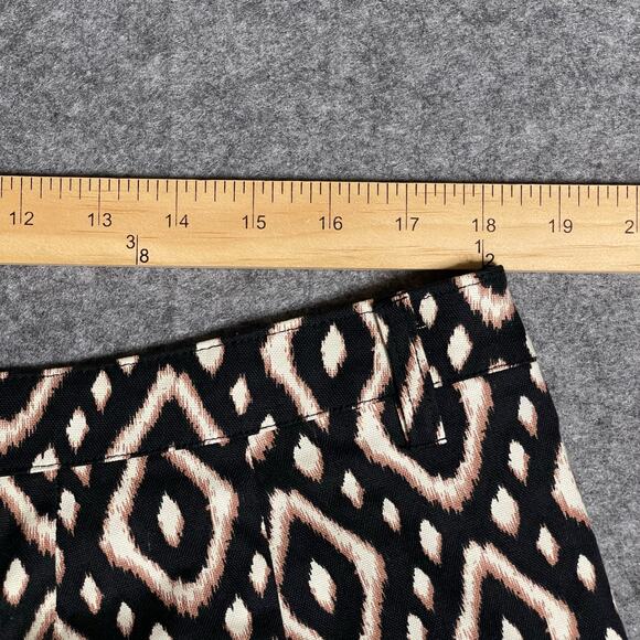 Hannah Women's Pleated Zip Shorts Black White Diamond Print Cotton-Blend Size 16 - Picture 7 of 7